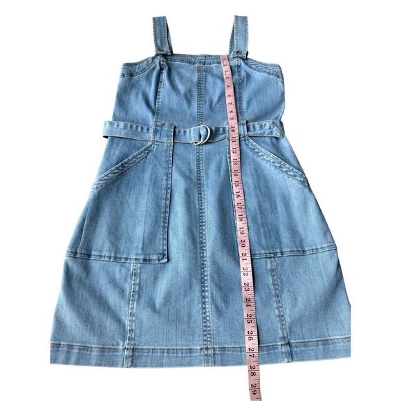 American Eagle Super Stretch Denim Overall Mini Dress Size 8 - Picture 10 of 11